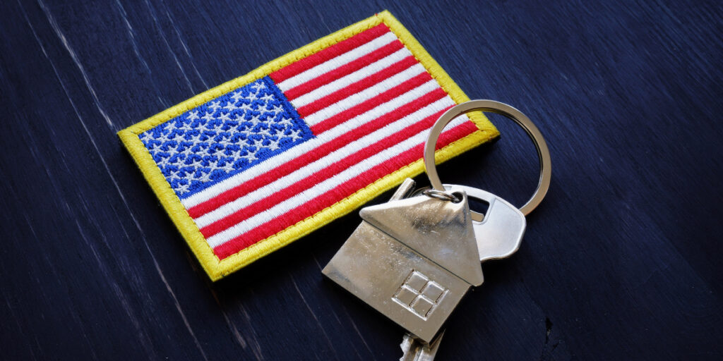 American Flag Patch and House Keychain