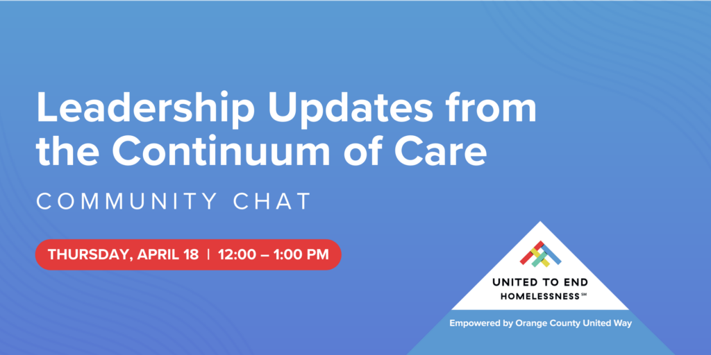 Leadership Updates from the Continuum of Care Community Chat event graphic
