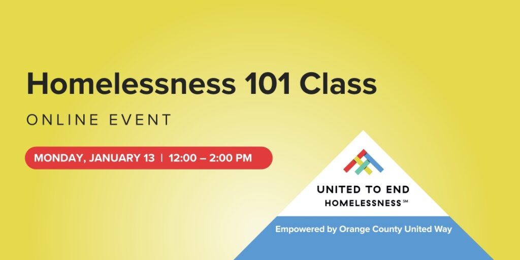 Homelessness 101 Class on Monday, January 13, 2025 from 12 to 2 p.m.