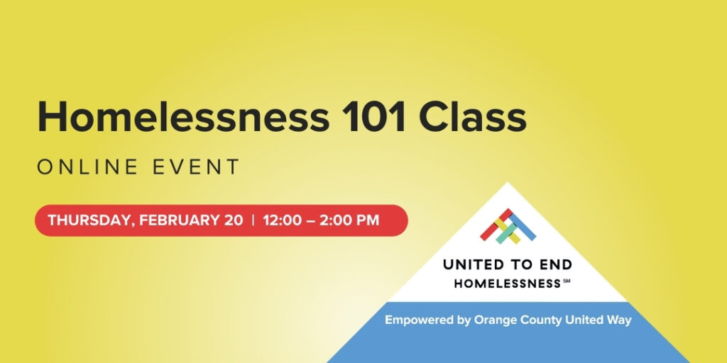 Homelessness 101 Class on Thursday, February 20, 2025 from 12 to 2 p.m.