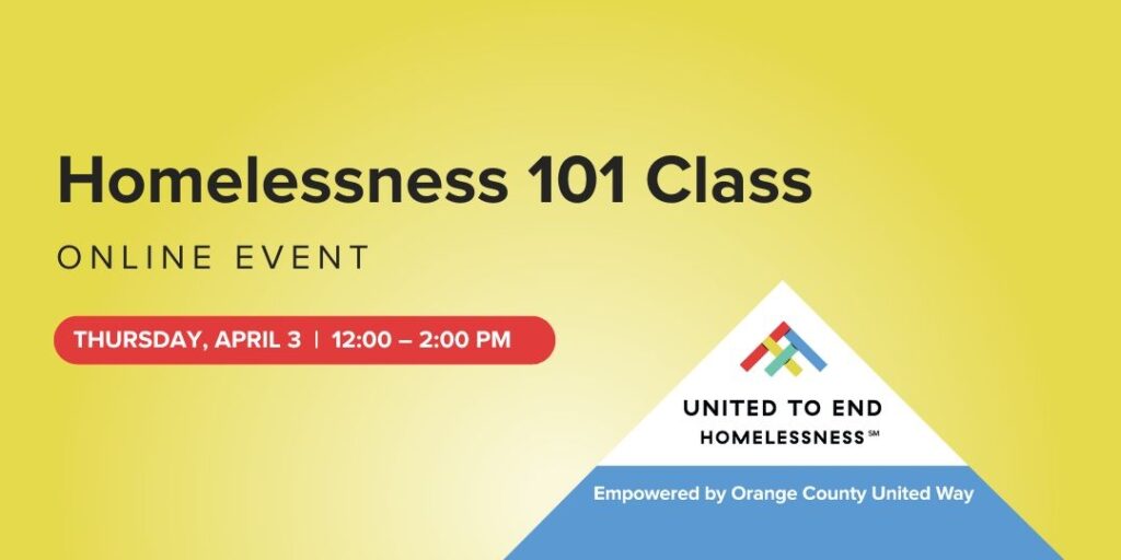 Homelessness 101 Class on Thursday, April 3, 2025 from 12 to 2 p.m.