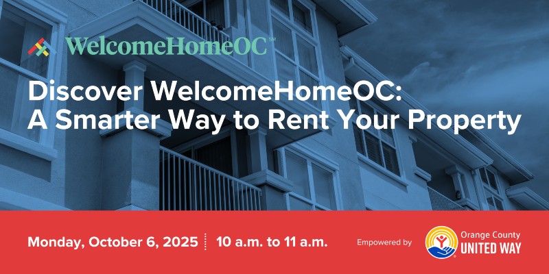 WelcomeHomeOC information session: Learn how to rent your property smarter. Monday, October 6, 2025, 10:00–11:00 a.m.
