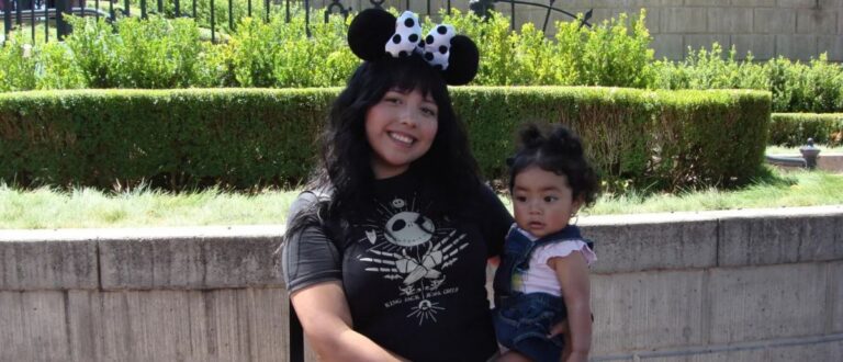 Nathaly Santana with her sister, whom she adopted. Orange County United Way’s housing assistance program, Welcome Home OC, helped Santana, a former foster youth, with housing. (Photo provided by Nathaly Santana)